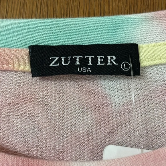 size large Zutter terry cloth tie dye sweatshirt with motorcycle on it - Picture 3 of 5